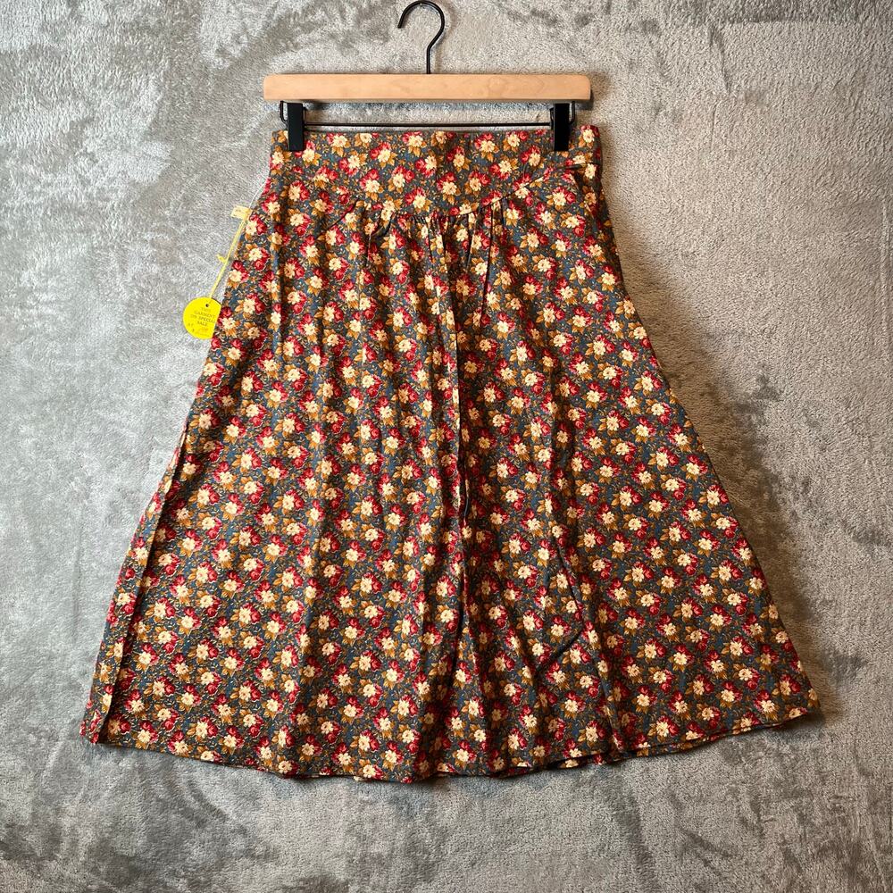 Vintage Dead’s Cottagecore Floral Skirt‎ Boho Prairie A-Line Fall Academia SM